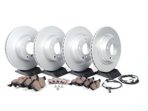 ES#4830454 - 34116854998KT14 - Front & Rear Brake Service Kit - Featuring Zimmermann rotors rotors and ECS DD23 "Daily Driver" ceramic pads. - Assembled By ECS - BMW