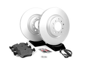 ES#252277 - E46EFBK-AK - Front Brake Service Kit - Featuring ECS V5 coated rotors and ECS DD23 "Daily Driver" ceramic pads. - Assembled By ECS - BMW