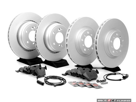 ES#2598527 - E46M3FRBRK-KT1 - Front & Rear Brake Service Kit - Featuring ECS V5 brake rotors and ECS DD23 "Daily Driver" ceramic pads. - Assembled By ECS - BMW