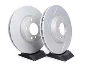 ES#2190230 - 2227171SLGMTLRA - Front Slotted Brake Rotors - Pair (315x28) - (NO LONGER AVAILABLE) - Featuring GEOMET protective coating offering superior rust protection for long lasting, great looking rotors. - ECS - 