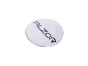 ES#2652239 - AZ575MM2 - Alzor Center Cap Sticker - 57.5mm - Priced Each - Silver sticker with black Alzor logo, 5004 wheels - Alzor - Audi BMW Volkswagen