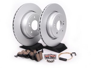 ES#2598464 - ECSE393421-4KT - Rear Brake Service Kit - Featuring Zimmermann rotors and ECS DD23 Daily Driver ceramic pads - Assembled By ECS - BMW