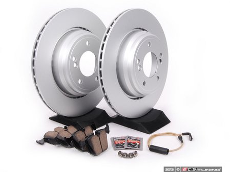 ES#2598464 - ECSE393421-4KT - Rear Brake Service Kit - Featuring Zimmermann rotors and ECS DD23 Daily Driver ceramic pads - Assembled By ECS - BMW