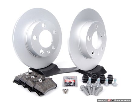 ES#257372 - 1J0698014 - Rear Brake Service Kit (232x9) - Featuring Zimmermann rotors and ECS DD23 "Daily Driver" ceramic pads. - Assembled By ECS - Audi Volkswagen