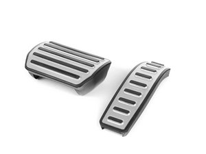 ES#2684903 - 95542321210KT - Brushed Aluminum Pedal Cap Set - Two piece brushed aluminum pedal set to personalize your interior - Genuine Porsche - Volkswagen Porsche