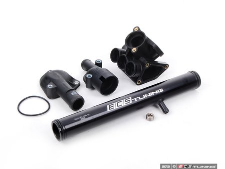 ES#1884269 - VR6THKWACP - Aluminum Water Pipe Kit - No Thermostat - Complete kit of flanges and pipes, including the long lasting ECS aluminum water pipe - Assembled By ECS - Volkswagen
