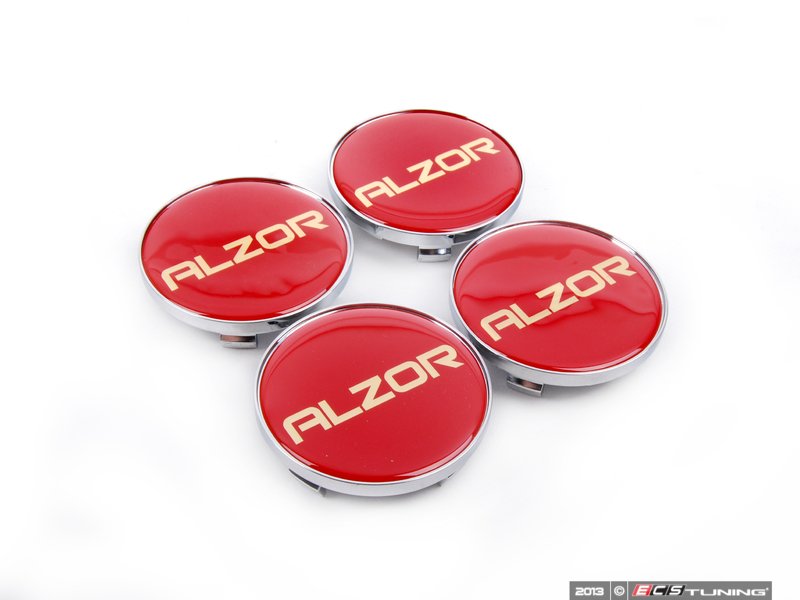 Alzor 2018CAPAREDKT Center Cap Kit Red Set Of Four