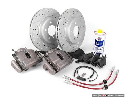 ES#2550468 - 341136462 - OE Front Big Brake Kit (325x25) - Featuring ECS V5 coated cross drilled and slotted rotors and Hawk HPS pads! - Assembled By ECS - BMW