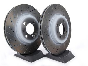 ES#3096319 - 34116777826KT1 - Front Sport Drilled / Slotted JCW Brake Rotors - Pair 11.57" (294x22) - (NO LONGER AVAILABLE) - OES MINI - 