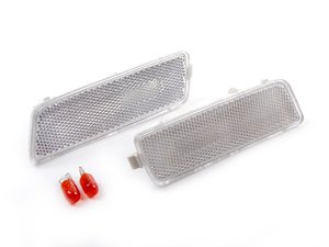 ES#5647 - MK5GJSMSCLR-a - Rough Style Bumper Side Marker Set - Clear - Clear side markers with faceted lenses. Limited lifetime warranty. - ECS - Volkswagen