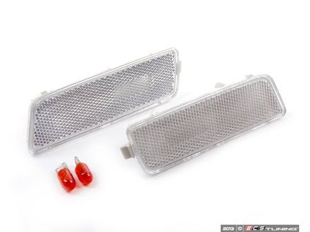 ES#5647 - MK5GJSMSCLR-a - Rough Style Bumper Side Marker Set - Clear - Clear side markers with faceted lenses. Limited lifetime warranty. - ECS - Volkswagen