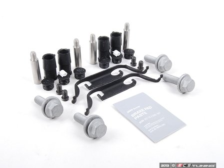 ES#2612263 - 34116772117KT - Front Pad And Rotor Installation Kit - Includes everything to install new front brakes including guide bolts and bushings  - Genuine BMW - BMW