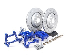ES#1832114 - MK5R32REAR - Rear Big Brake Kit - Cross Drilled & Slotted Rotors (310x22) - (NO LONGER AVAILABLE) - Upgrade your stopping power to the MK5 R32 setup! Includes ECS GEOMET rotors. - Assembled By ECS - 