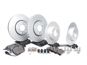 ES#257354 - 1J0698001 - Front & Rear Brake Service Kit - Featuring Zimmermann rotors and ECS DD23 "Daily Driver" ceramic pads. - Assembled By ECS - Volkswagen
