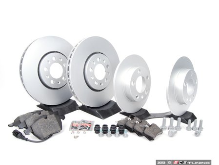 ES#257354 - 1J0698001 - Front & Rear Brake Service Kit - Featuring Zimmermann rotors and ECS DD23 "Daily Driver" ceramic pads. - Assembled By ECS - Volkswagen