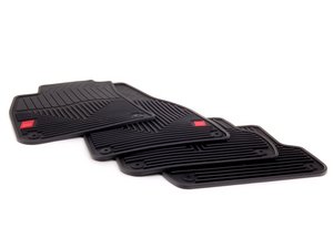 ES#3915 - ZAW179009SABLK - All Weather Rubber Floor Mat Set - Black - (NO LONGER AVAILABLE) - Featuring the 'Audi Sport' logo, includes front and rear mats - Genuine Volkswagen Audi - 