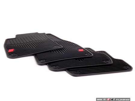 ES#3915 - ZAW179009SABLK - All Weather Rubber Floor Mat Set - Black - (NO LONGER AVAILABLE) - Featuring the 'Audi Sport' logo, includes front and rear mats - Genuine Volkswagen Audi - 