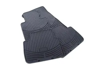 Front And Rear All Weather Rubber Floor Mat Set - Black
