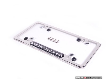ES#1518763 - PNA70200900 - Porsche Logo License Plate Frame - Polished aluminum finish - Genuine Porsche - Porsche