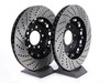 ES#2702941 - 000505ECS02KT2 - Performance Front Brake Service Kit - Featuring ECS 2-piece semi-floating cross drilled and slotted rotors and ECS EP24 Enthusiast Performance pads - Assembled By ECS - BMW