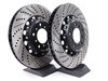 ES#2702941 - 000505ECS02KT2 - Performance Front Brake Service Kit - Featuring ECS 2-piece semi-floating cross drilled and slotted rotors and ECS EP24 Enthusiast Performance pads - Assembled By ECS - BMW