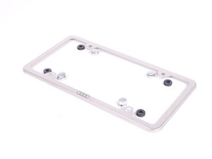 ES#2595480 - ZAW071801D - Audi rings License Plate Frame - Silver - Trim out your license plate with a factory correct frame - Genuine Volkswagen Audi - Audi