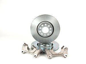 ES#1404 - B6A8BBKNPAPR - Front Big Brake Kit - stage 1 - Plain Rotors (312x25) - 3.0L carrier with 12.3 one piece rotors - Assembled By ECS - Audi