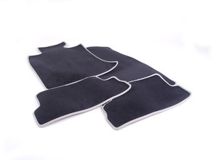 ES#2612131 - 51477324841 - Gray Seam Floor Mat Carpet Set (Front & Rear) - Priced As Set - Replace or upgrade to factory MINI carpets : black velour with gray piping : Satellite Gray - Genuine MINI - MINI
