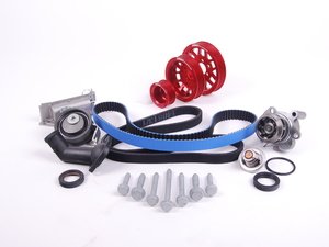 ES#5140 - 06B198479V2UDRED - Timing Belt Kit - Ultimate With Gates Racing Timing Belt & Performance Pulley Set - Includes ECS Tuning's Lightweight Underdrive Pulley Kit in Red. - Assembled By ECS - Audi Volkswagen