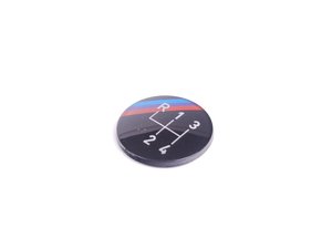 ES#46651 - 25111220953 - 4-speed M Technic Gearshift Emblem (Round) - Fits vintage knobs with round emblem only - Genuine BMW - BMW