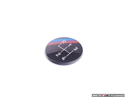 ES#46651 - 25111220953 - 4-speed M Technic Gearshift Emblem (Round) - Fits vintage knobs with round emblem only - Genuine BMW - BMW