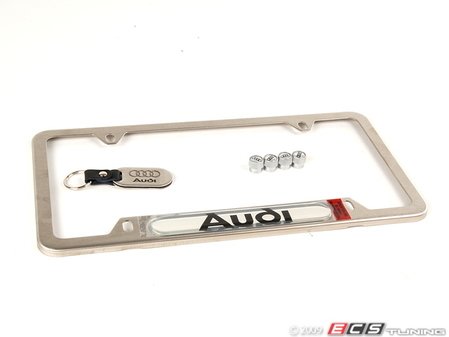 ES#473350 - ZAW355010A - Audi Gift Set - (NO LONGER AVAILABLE) - Includes a key chain, license plate frame, and valve stem caps! - Genuine Volkswagen Audi - 