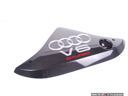 ES#8868 - 078103927T - RS4 Carbon Fiber Engine Cover - Center - (NO LONGER AVAILABLE) - Center "Bi Turbo" cover, includes securing hardware - Genuine Volkswagen Audi - 