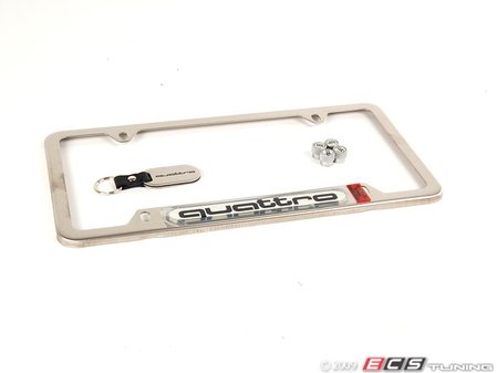 ES#473352 - ZAW355011A - Quattro Gift Set - Includes a key chain, license plate frame, and valve stem caps! - Genuine Volkswagen Audi - Audi