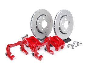 ES#3936 - 33720AERBKSR - 337/20th/GLI Rear Big Brake Kit - Slotted Rotors (256x22) - (NO LONGER AVAILABLE) - Includes ECS GEOMET slotted rotors, carriers & calipers. Price includes $99.94 of refundable core charges. - Assembled By ECS - 