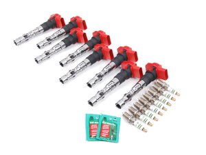 ES#2593715 - 077905115TKT4 - Ignition Service Kit - Includes eight Bremi coil packs and eight Bosch spark plugs - Assembled By ECS - Audi