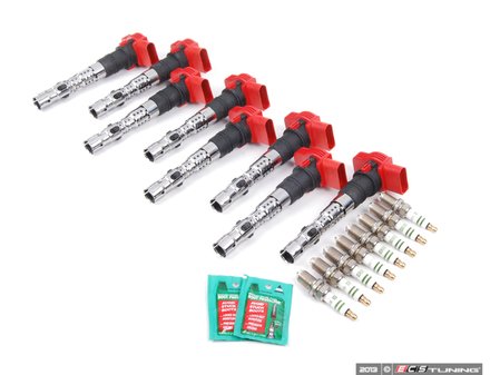 ES#2593715 - 077905115TKT4 - Ignition Service Kit - Includes eight Bremi coil packs and eight Bosch spark plugs - Assembled By ECS - Audi