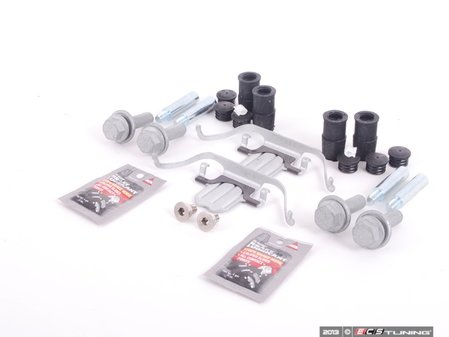 ES#2682254 - 34111157041KT3 - Front Pad And Rotor Installation Kit - Includes everything to install new front brakes including guide bolts and bushings - Assembled By ECS - BMW