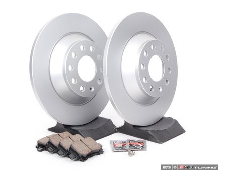 ES#2681194 - 4F0615601EKT6 - Rear Brake Service Kit - Featuring Zimmermann Rotors and ECS DD23 "Daily Driver" Ceramic Brake Pads - Assembled By ECS - Audi