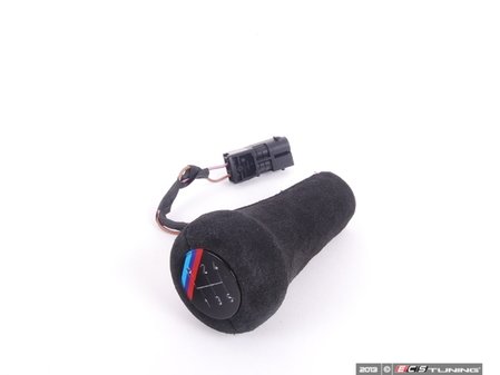 ES#46976 - 25112233140 - E30 M3 Illuminated Alcantara Shift Knob - Black with M stripes and a dogleg shift pattern - Genuine BMW - BMW