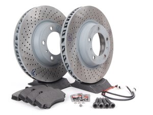 ES#2598602 - 99635140904FOKT1 - Front Brake Service Kit - Featuring Sebro rotors and Textar brake pads - Assembled By ECS - Porsche