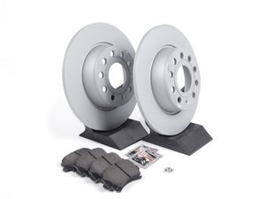 ES#2593949 - 1K0615601AAKT2 - Rear Brake Service Kit - Featuring ECS V5 rotors and ECS DD23 ceramic pads. - Assembled By ECS - Audi