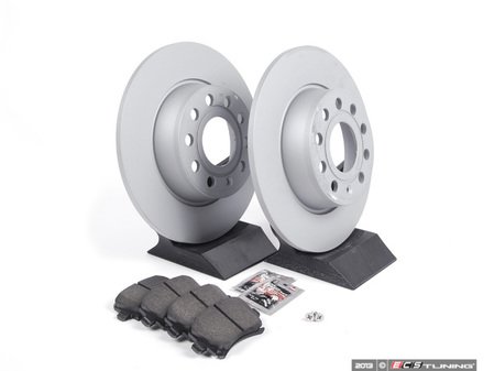 ES#2593949 - 1K0615601AAKT2 - Rear Brake Service Kit - Featuring ECS V5 rotors and ECS DD23 ceramic pads. - Assembled By ECS - Audi