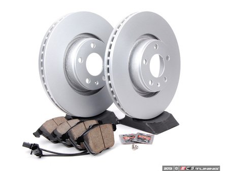 ES#2681189 - 4F0615301EKT6 - Front Brake Service Kit - Featuring Zimmermann rotors and ECS DD23 ceramic brake pads. - Assembled By ECS - Audi