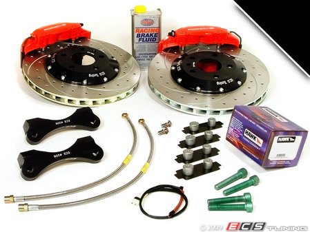 ES#5572 - B6A4S2V2BBK-B XS - ECS Big Brake Kit - Stage II Version II - (No Longer Available) - Black Porsche Calipers & Slotted/Cross-Drilled, Zinc Plated Rotors - ECS - 