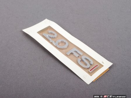 ES#7147 - 3C0853675BGQF - "2.0FSI" Emblem - Chrome / Chrome / Red stick on emblem - Genuine Volkswagen Audi - Audi Volkswagen