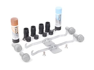 ES#2593770 - 4D0698647KT5 - Front Pad & Rotor Installation Kit - Includes necessary hardware to service front caliper components - Assembled By ECS - Audi