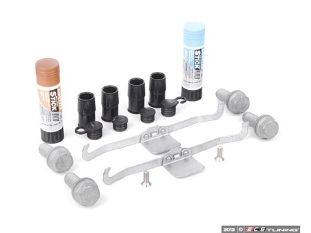 ES#2593770 - 4D0698647KT5 - Front Pad & Rotor Installation Kit - Includes necessary hardware to service front caliper components - Assembled By ECS - Audi