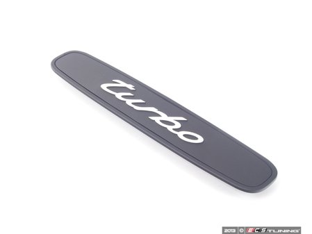 ES#1489704 - 99655130500A03 - "Turbo" Logo - Black - Emblem for rear shelf carpet - Genuine Porsche - Porsche