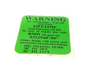 ES#44662 - 24111423619 - STICK-ON LABEL - Genuine BMW - BMW